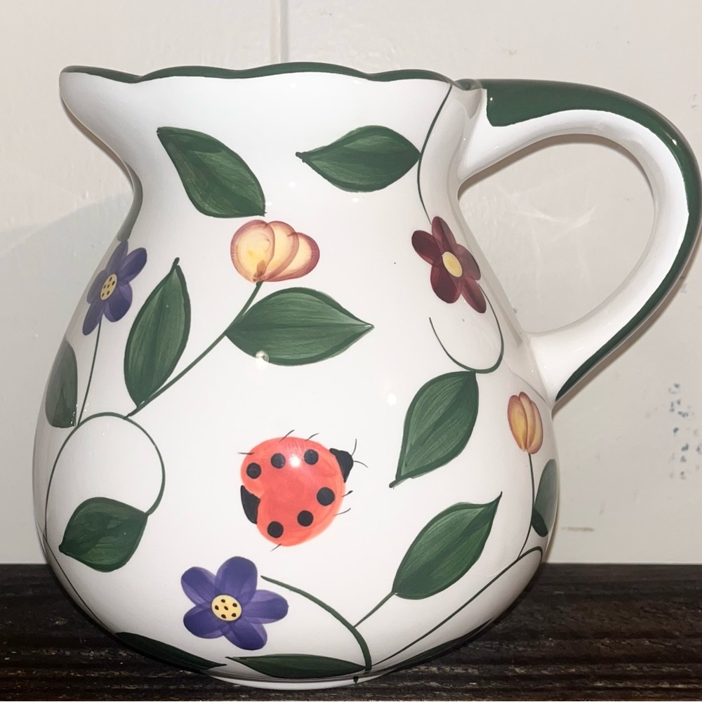 Style-Eyes by Baum Brothers "Butterfly Garden” Ceramic‎ Pitcher 2-1/2 Qt